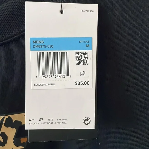 Nike black and cheetah t shirt. Loose fit. New with tags - Picture 3 of 3